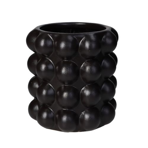 Keramik Übertopf Poppi schwarz D15.5 H17cm