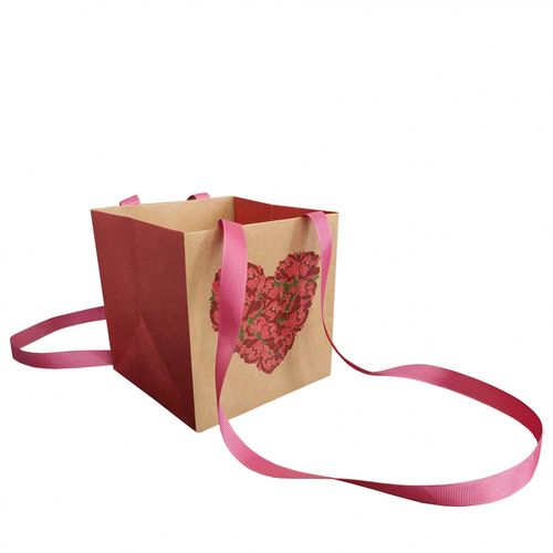 Tasche Herz Peonies 17x17x17cm