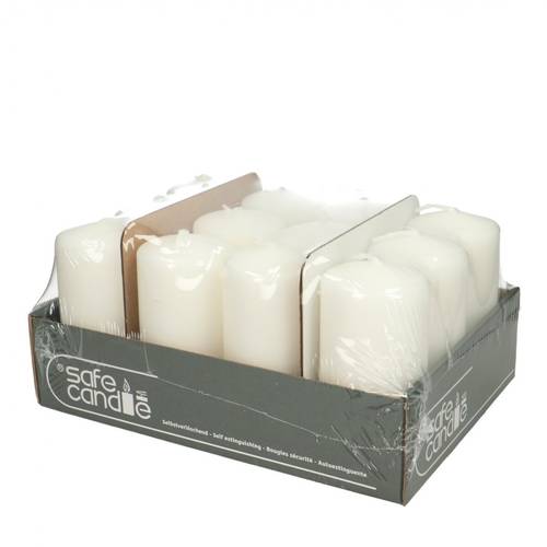 Stumpfkerze Safe weiss D05cm H10cm 