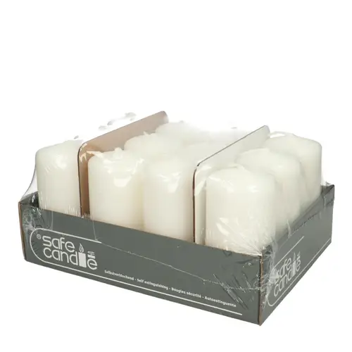 Stumpfkerze Safe weiss D05cm H10cm 