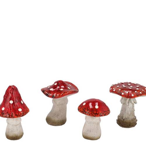 Deko Pilz Wonderland mix rot 08x08x10cm