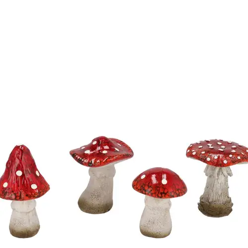 Deko Pilz Wonderland mix rot 08x08x10cm