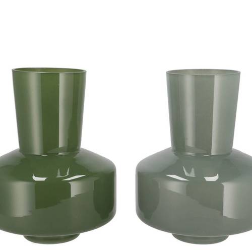 Glas Vase Beau mix dunkel grün 20x20x26cm