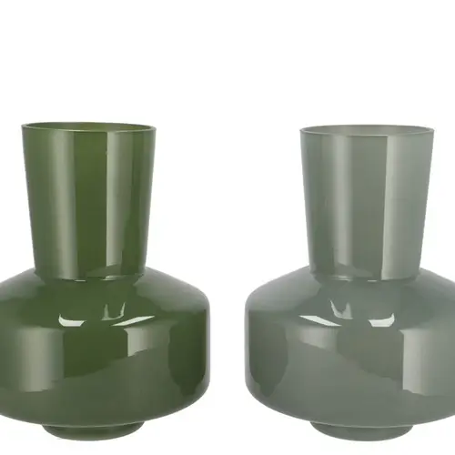 Glas Vase Beau mix dunkel grün 20x20x26cm