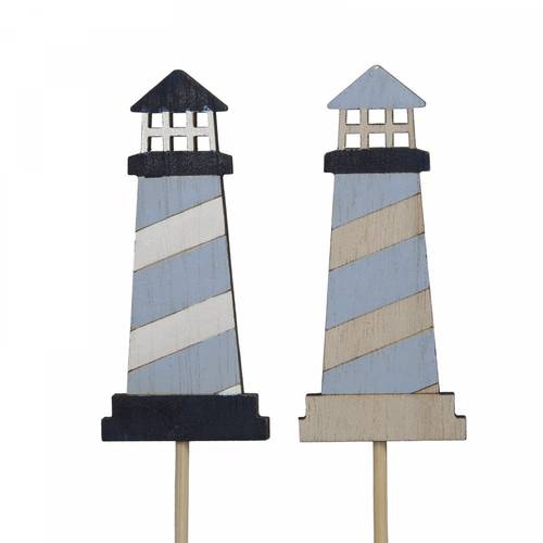 Leuchtturm auf Stab blau mix 20cm 03x08cm