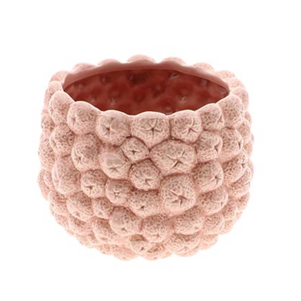 Keramik Übertopf Frutti rosa D21cm H15.5cm