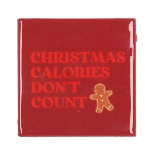 Fliese Weihnachten Kalorien rot 10x10x1cm 
