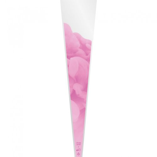 Tüte 1Rose dunkel rosa 65x14x3cm x50