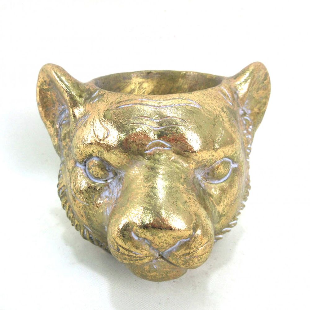 Keramik Übertopf Tiger gold D13cm H10cm