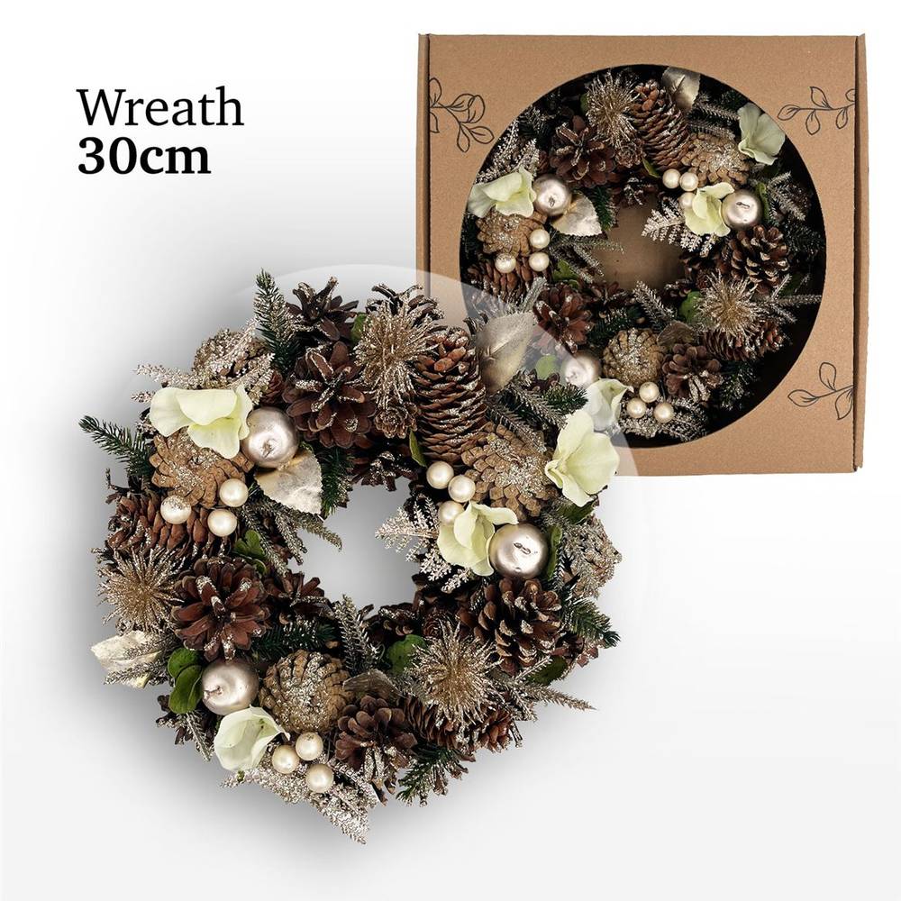 Kranz Xmas perlweiss D30cm 