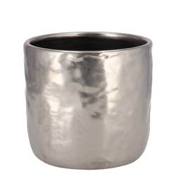 Keramik Übertopf Iron Stone silber D13cm H13cm