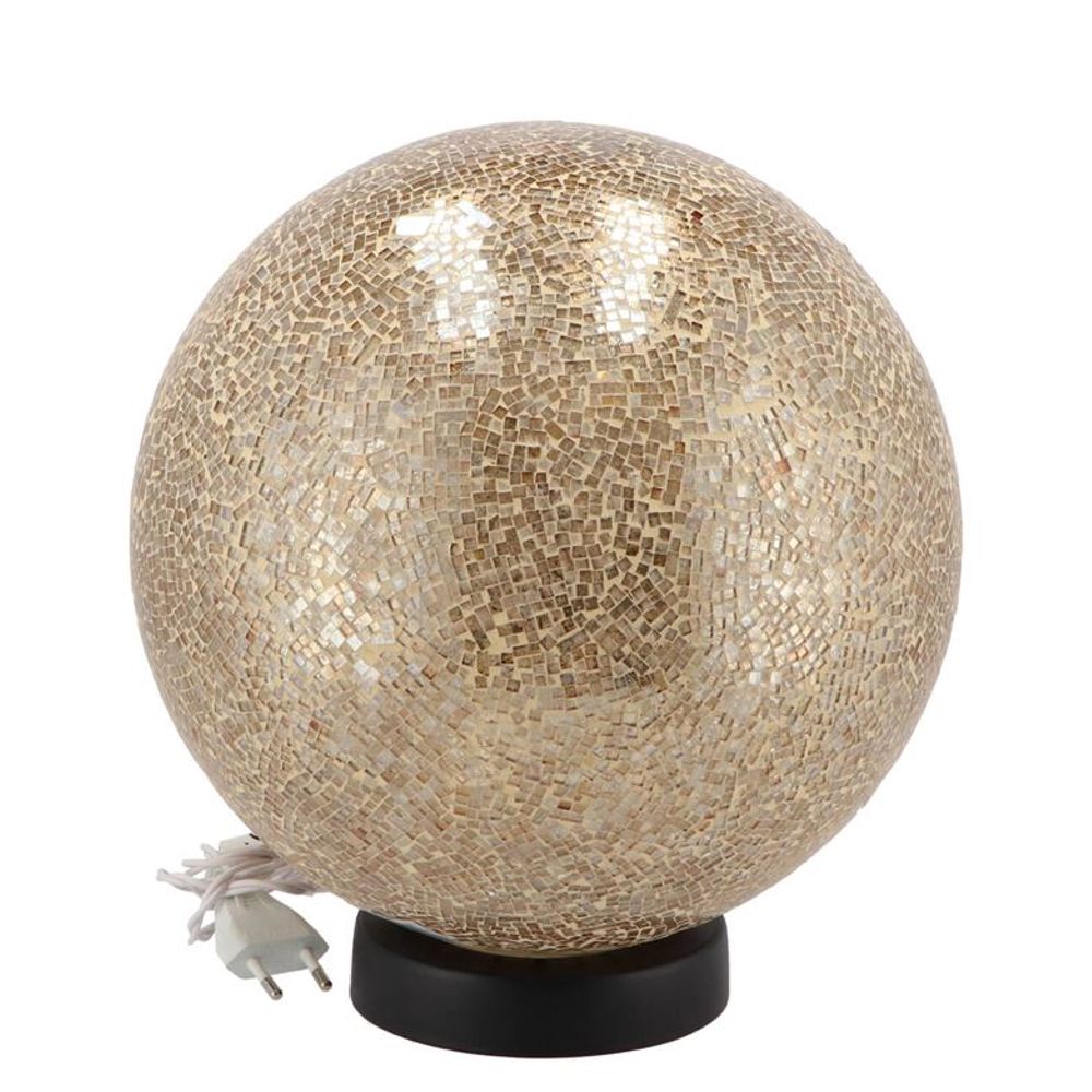 Glaskugel Mosaik beleuchtet gold D25cm