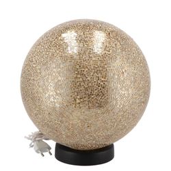 Glaskugel Mosaik beleuchtet gold D25cm