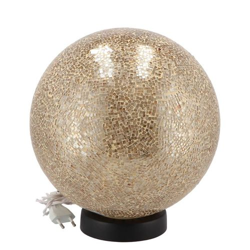 Glaskugel Mosaik beleuchtet gold D25cm
