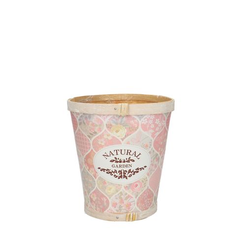 Holz Übertopf Garden hell rosa D13cm H14cm