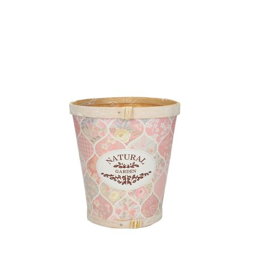 Holz Übertopf Garden hell rosa D13cm H14cm