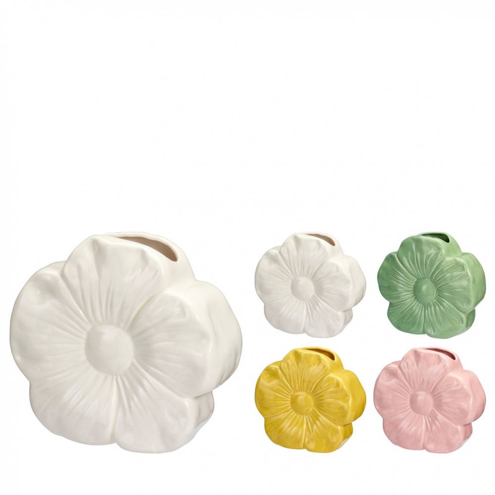 Keramik Vase Blumen mix 21x08x19cm