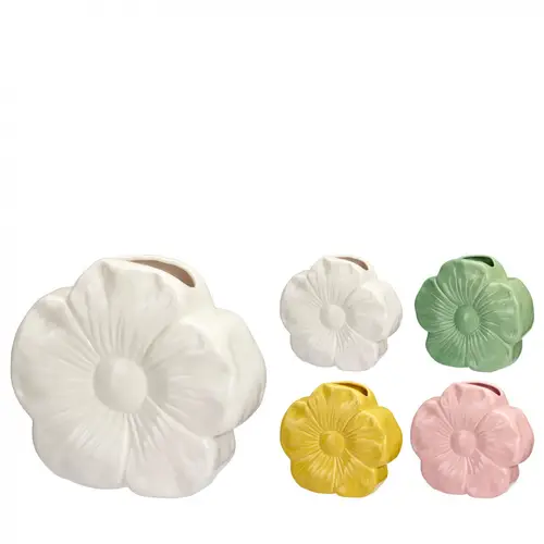 Keramik Vase Blumen mix 21x08x19cm