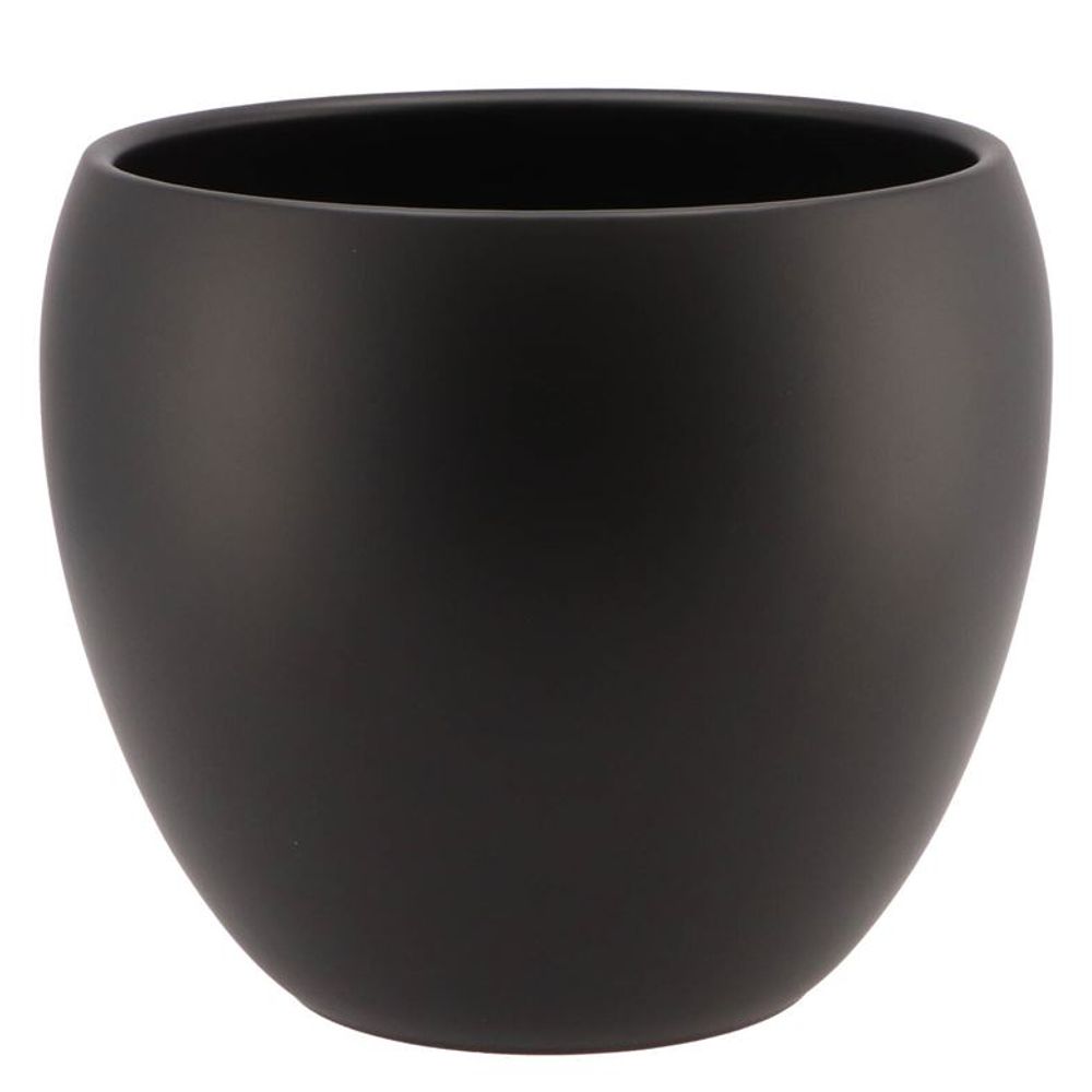 Keramik Übertopf Vinci schwarz matt D22cm H19cm