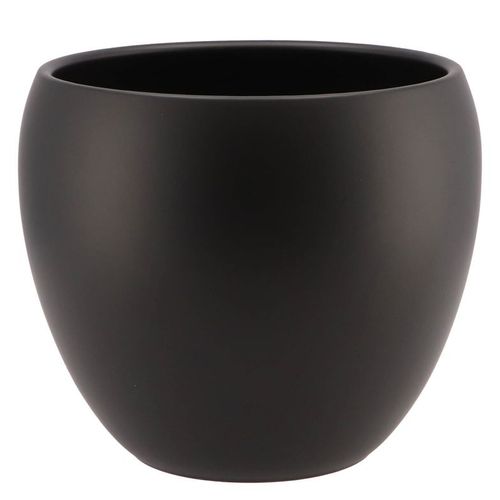 Keramik Übertopf Vinci schwarz matt D22cm H19cm