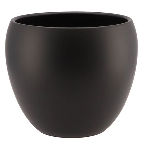 Keramik Übertopf Vinci schwarz matt D22cm H19cm