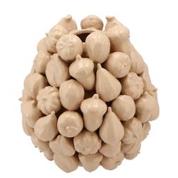 Keramik Vase Wald Früchte Beige D20cm H22cm