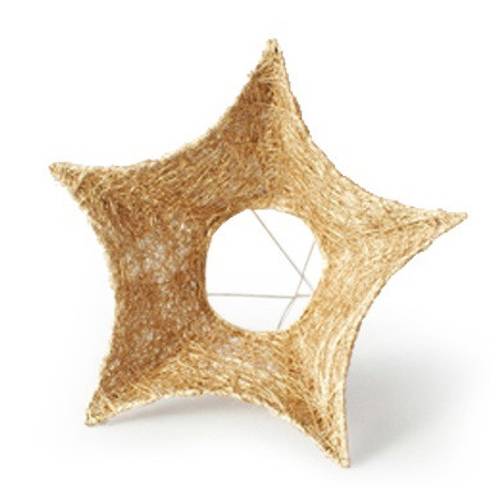 Strausshalter Sisal Stern gold D25cm