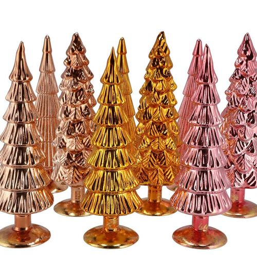Weihnachtsbaum natur glas metallisch 9x30cm