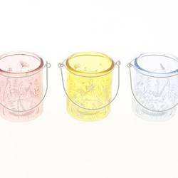 Glas Teelicht Blüte mix D08.5cm