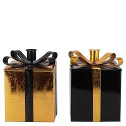Kerzenständer Nordic gold/schwarz 09x14cm