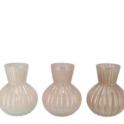 Glas Vase Feline mix creme D14cm H17cm