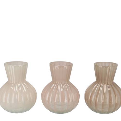 Glas Vase Feline mix creme D14cm H17cm