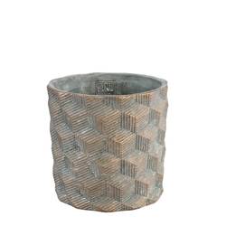 Keramik Übertopf Zish grau D17cm H16cm