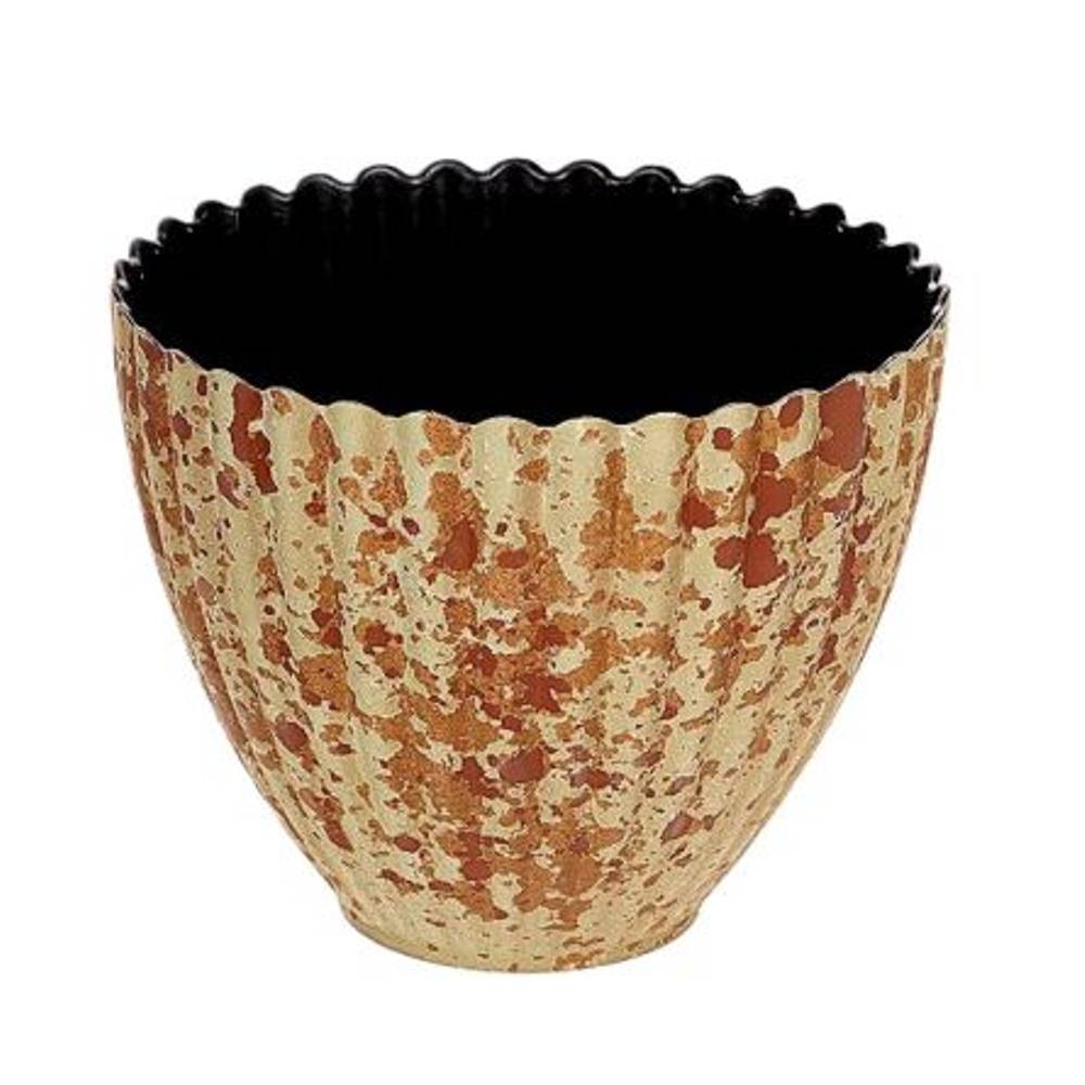 Melamine Übertopf ribble rostig D16cm H13cm