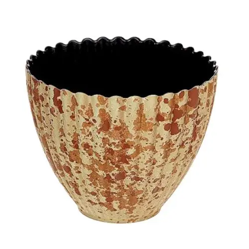 Melamine Übertopf ribble rostig D16cm H13cm