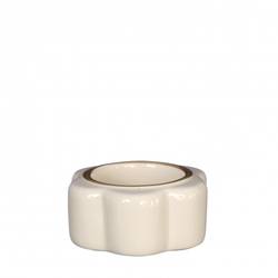 Teelichthalter Pouff creme D07cm H03.5cm
