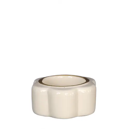 Teelichthalter Pouff creme D07cm H03.5cm