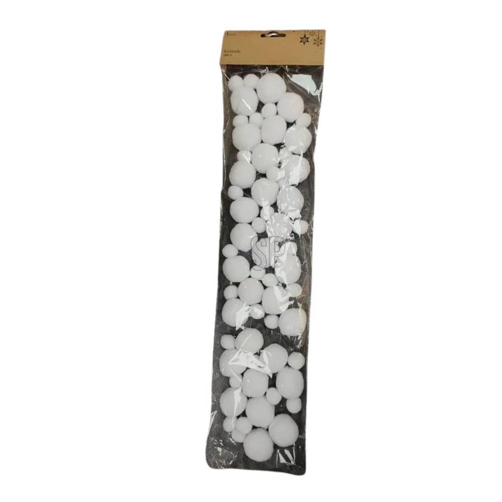 Girlande Schneekugel weiss 220cm
