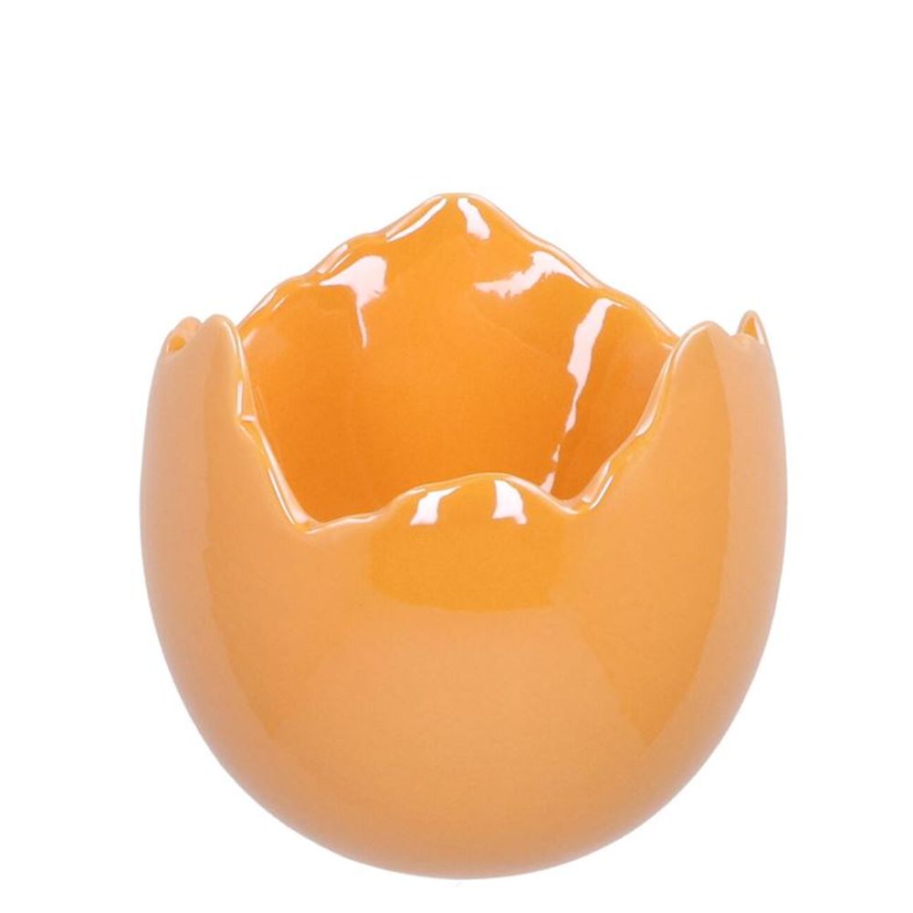 Keramik Übertopf Ei perle pfirsich D12cm H11cm