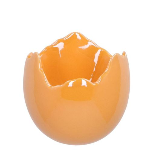Keramik Übertopf Ei perle pfirsich D12cm H11cm