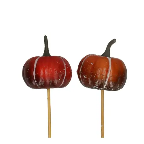 Kürbis/Stab dunkel orange D06cm l50cm