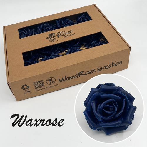 Seiden Wachs Rose blau