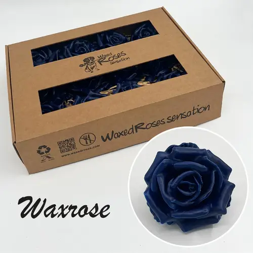Seiden Wachs Rose blau