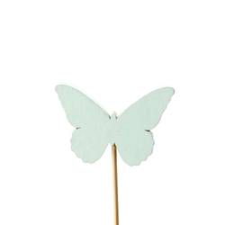Schmetterling Holz auf Stab hell blau L50cm D06cm