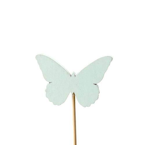 Schmetterling Holz auf Stab hell blau L50cm D06cm