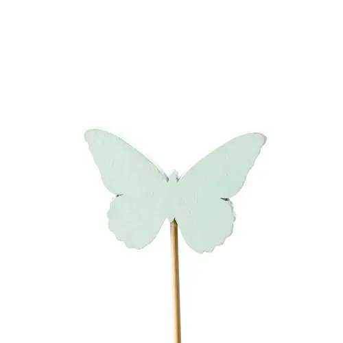 Schmetterling Holz auf Stab hell blau L50cm D06cm