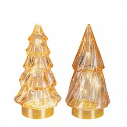 LED Baum Glas gold mix D06cm H13cm