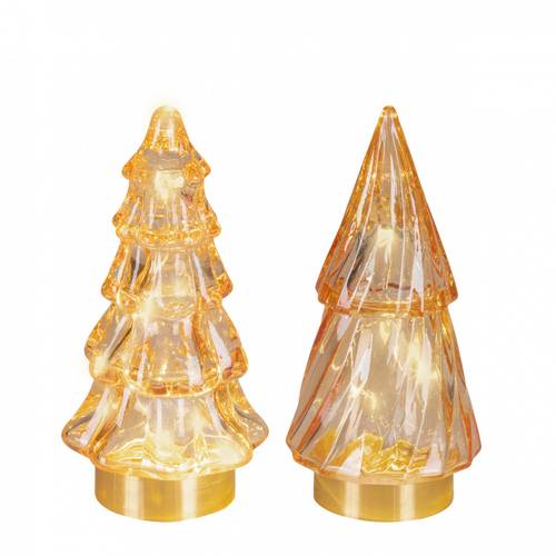LED Baum Glas gold mix D06cm H13cm