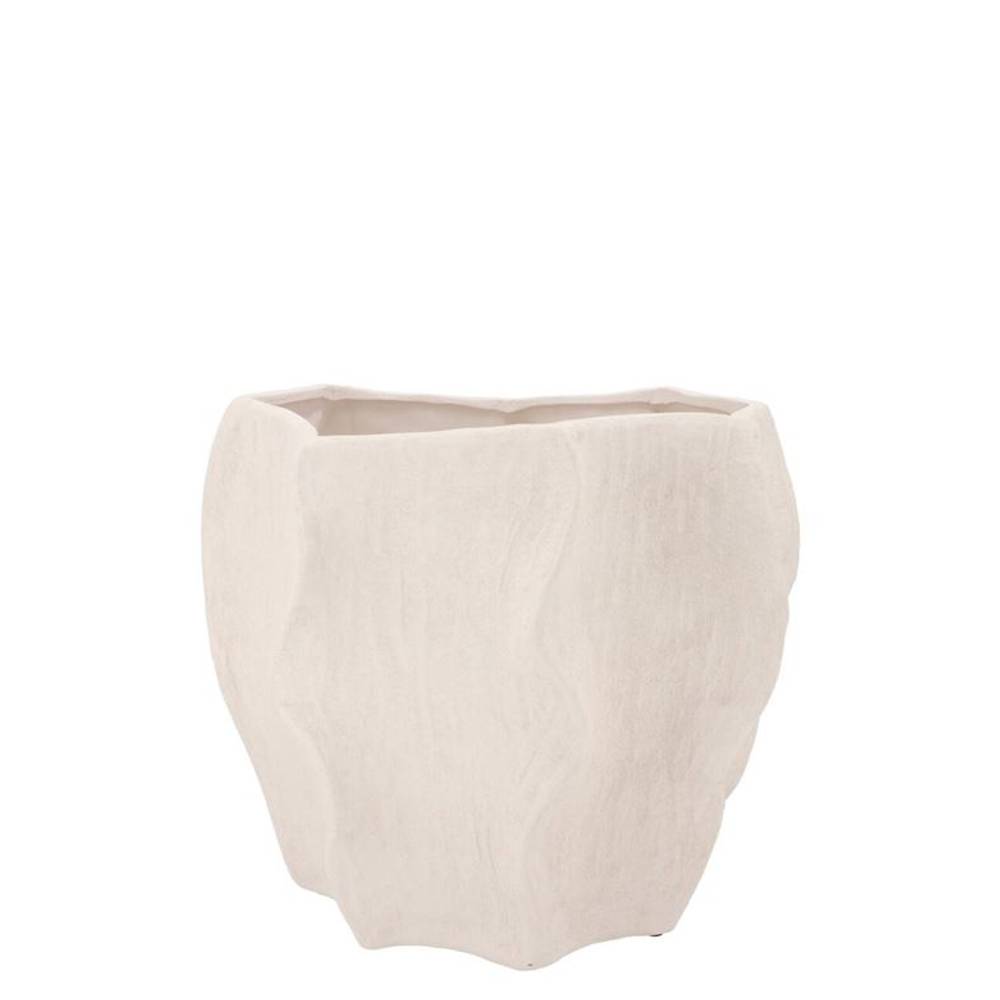 Keramik Übertopf Lisboa Wave weiss 19x19x16cm