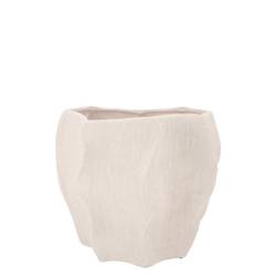 Keramik Übertopf Lisboa Wave weiss 19x19x16cm